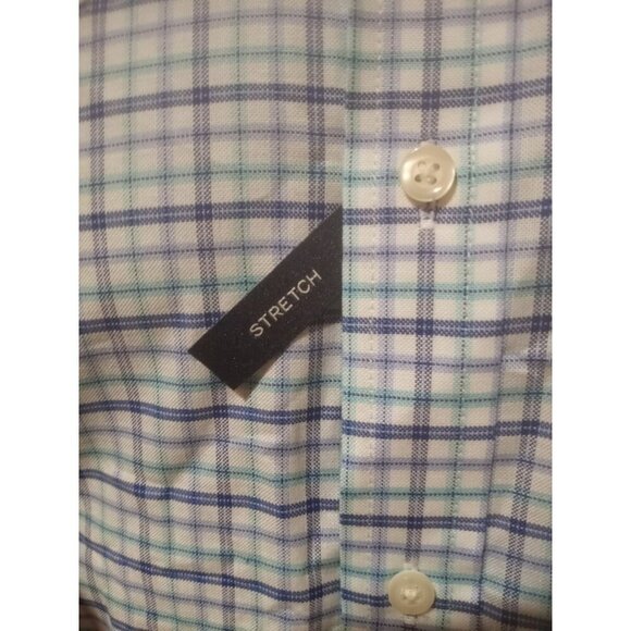 New DOCKERS Battery Street NWT Blue Cotton Poly Spandex 15-15.5 32-33 (M) Shirt - Picture 5 of 14